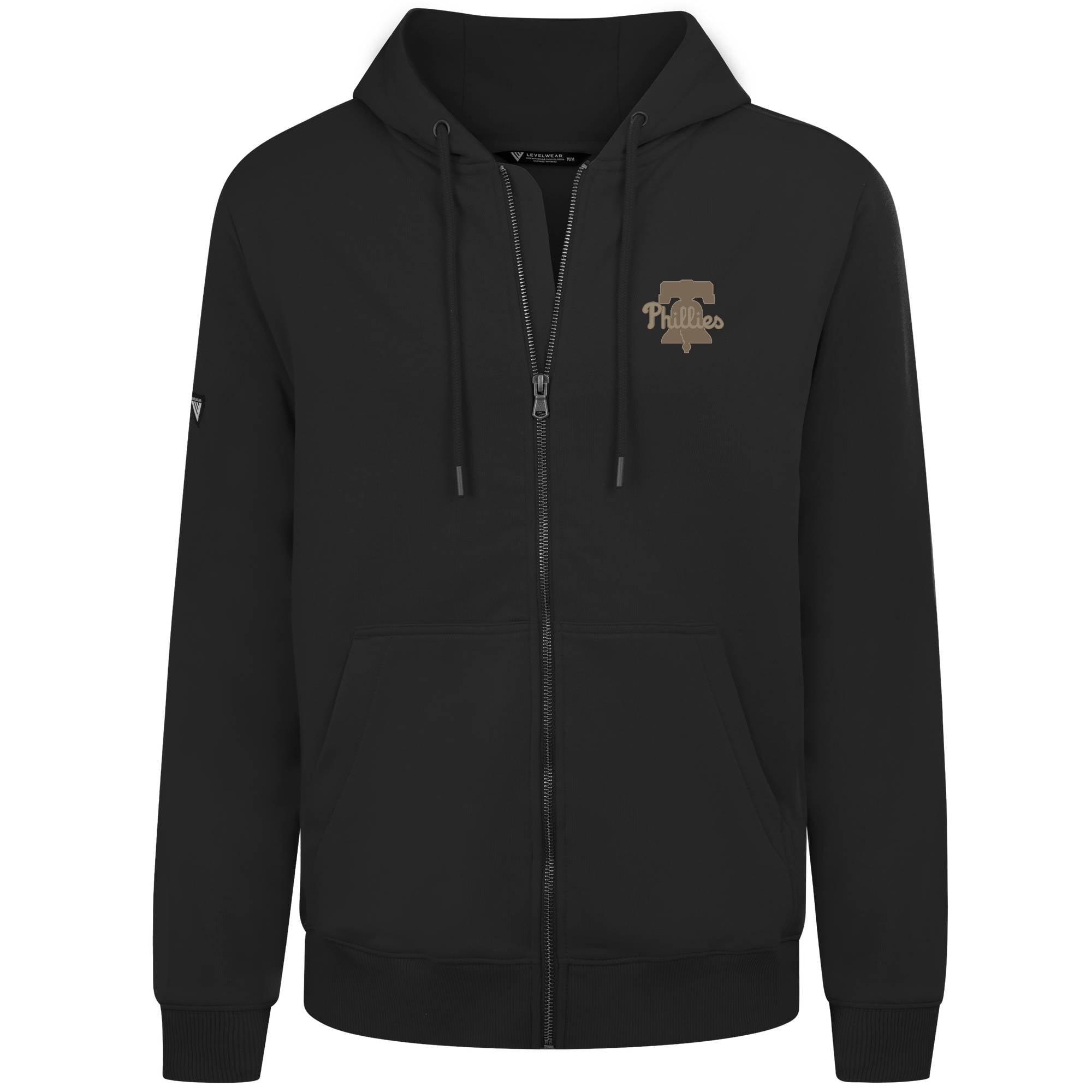 Men's Levelwear  Black Philadelphia Phillies Podium Full-Zip Hoodie
