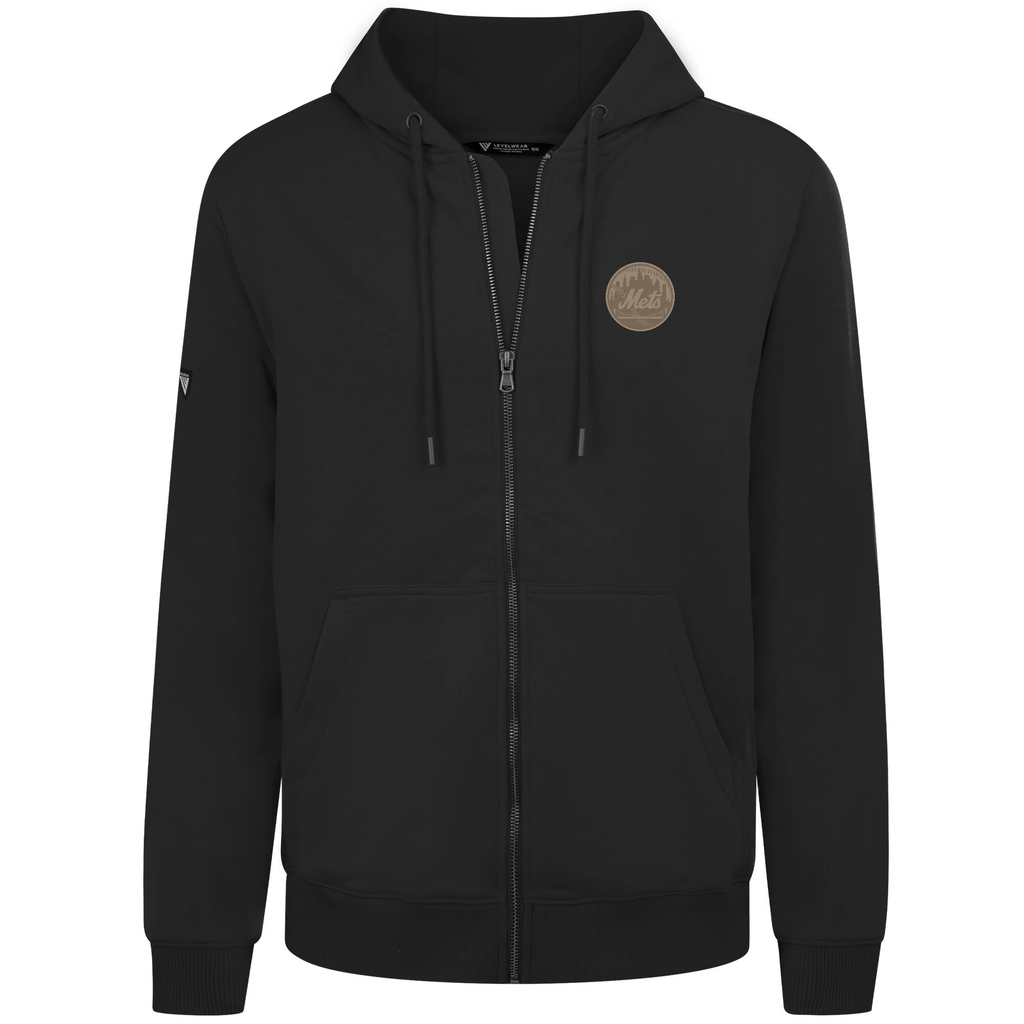 Men's Levelwear Black New York Mets Podium Full-Zip Hoodie