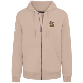 Men's Levelwear  Khaki St. Louis Cardinals Podium Full-Zip Hoodie