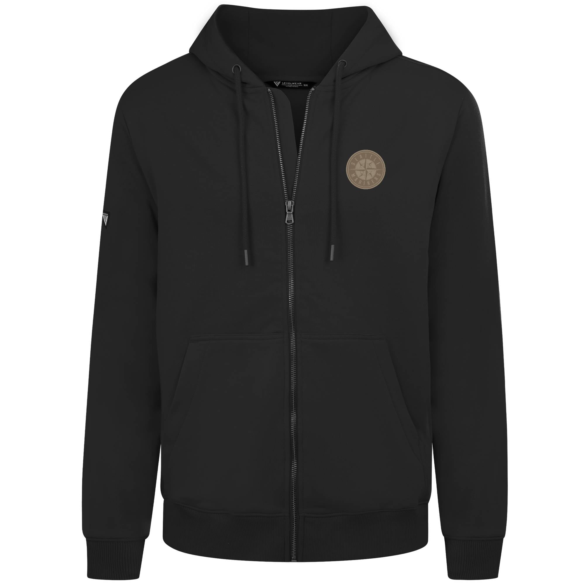 Men's Levelwear  Black Seattle Mariners Podium Full-Zip Hoodie