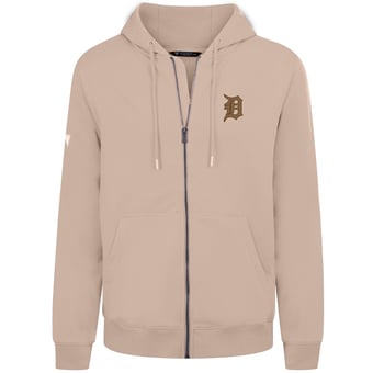 Men's Levelwear  Khaki Detroit Tigers Podium Full-Zip Hoodie