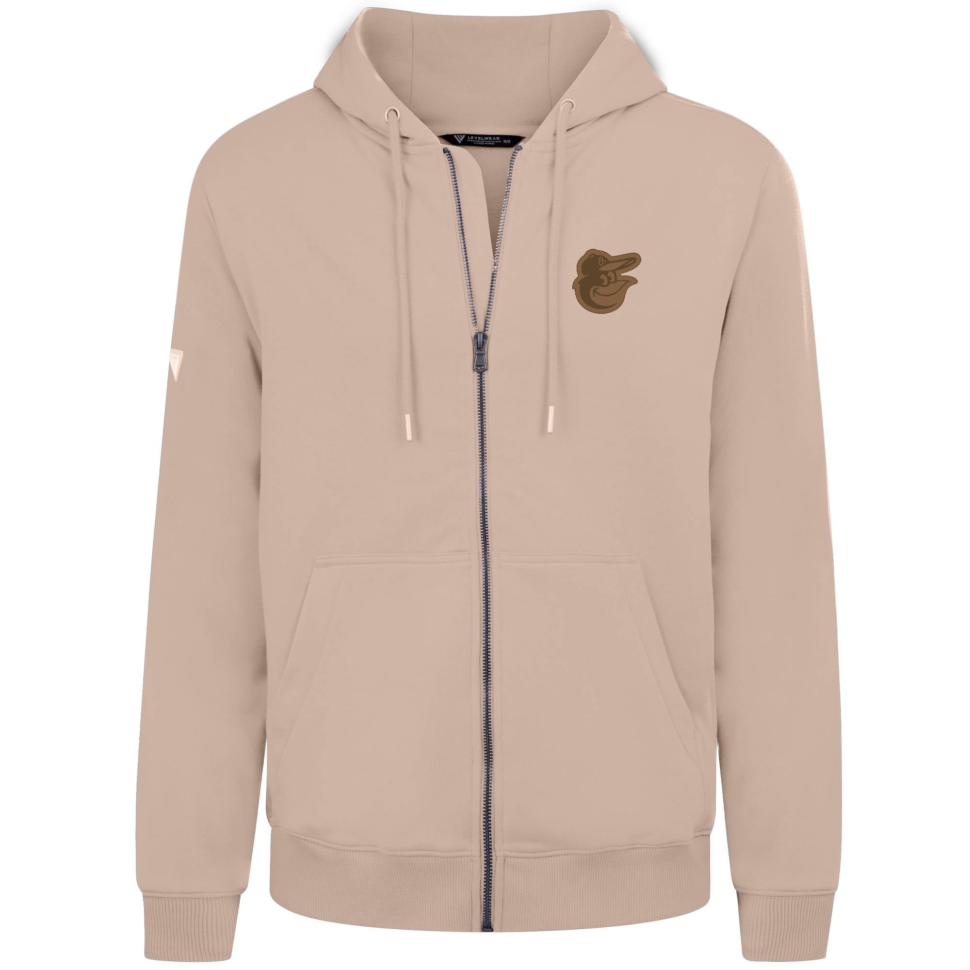 Men's Levelwear  Khaki Baltimore Orioles Podium Full-Zip Hoodie