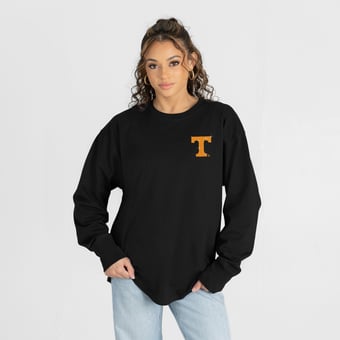 Women's Gameday Couture  Black Tennessee Volunteers Light It Up Rhinestone Long Sleeve T-Shirt