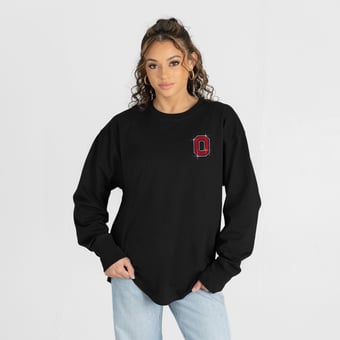 Women's Gameday Couture  Black Ohio State Buckeyes Light It Up Rhinestone Long Sleeve T-Shirt