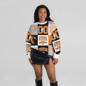 Women's Gameday Couture  Tennessee Orange Tennessee Volunteers Highlight Reel Patchwork Long Sleeve Pullover