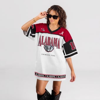 Women's Gameday Couture White Alabama Crimson Tide Hustle Mode Jersey Dress