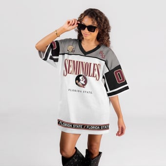 Women's Gameday Couture White Florida State Seminoles Hustle Mode Jersey Dress