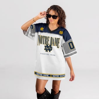 Women's Gameday Couture White Notre Dame Fighting Irish Hustle Mode Jersey Dress