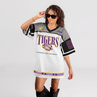 Women's Gameday Couture White LSU Tigers Hustle Mode Jersey Dress