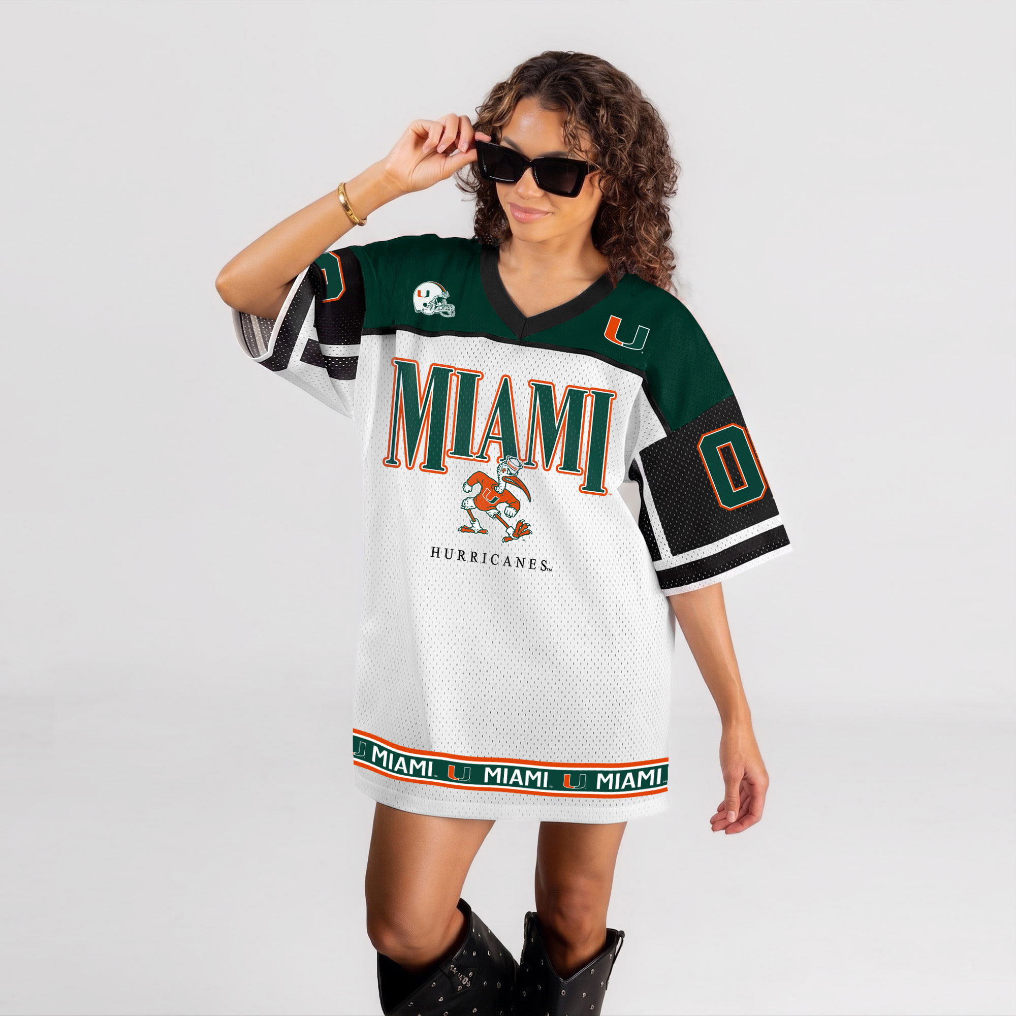 Women's Gameday Couture White Miami Hurricanes Hustle Mode Jersey Dress