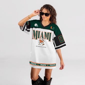 Women's Gameday Couture White Miami Hurricanes Hustle Mode Jersey Dress