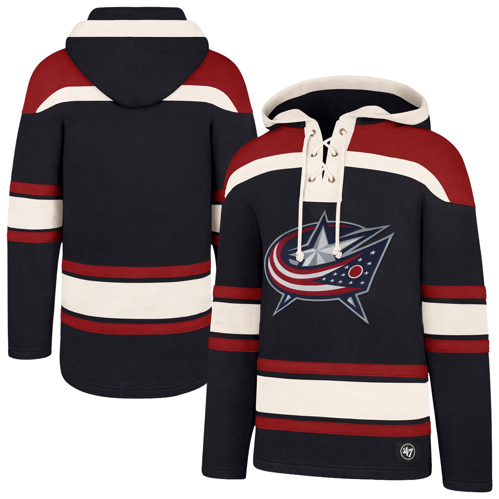 Men's '47  Navy Columbus Blue Jackets Superior Lacer Hoodie