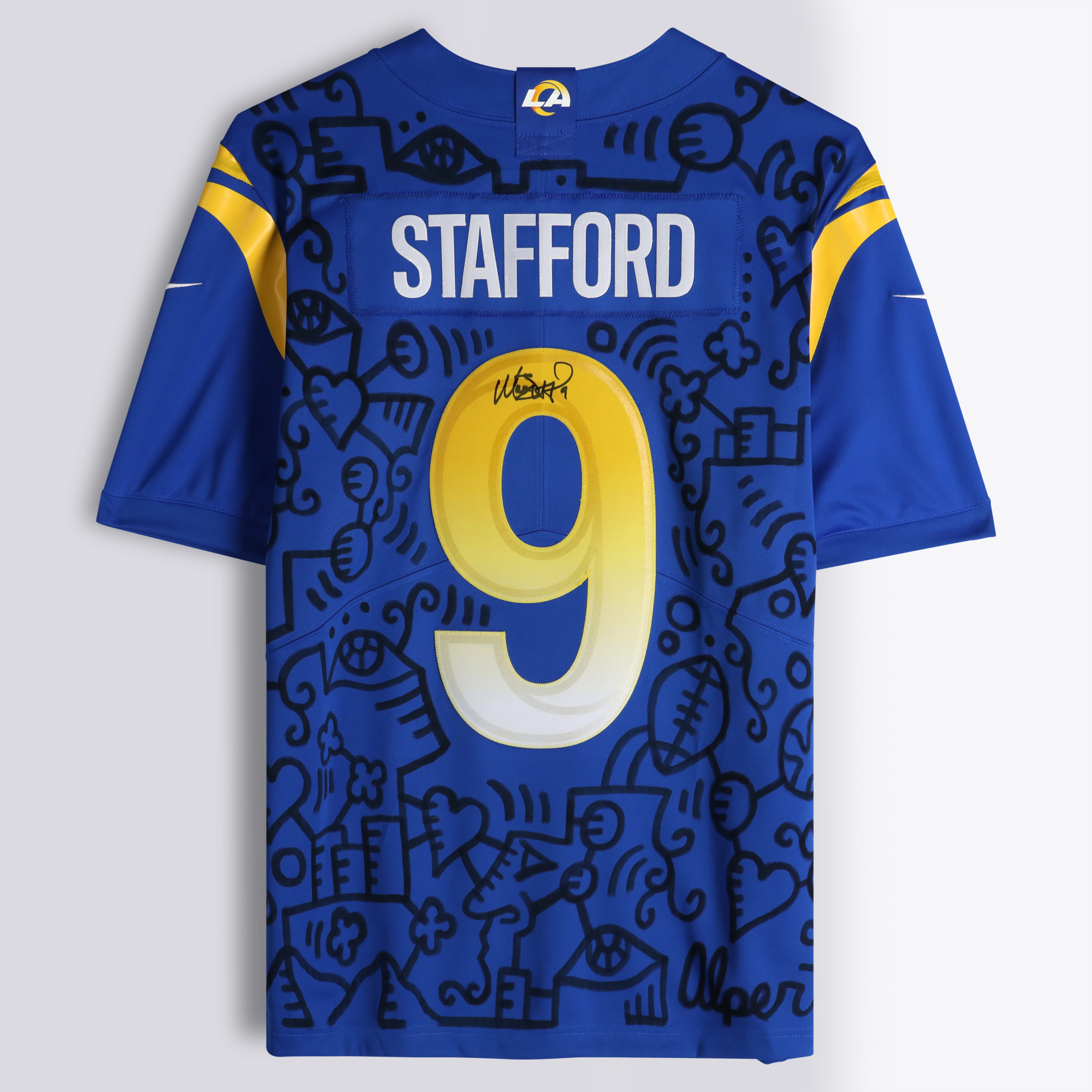 Matthew Stafford Los Angeles Rams Autographed Royal Nike Limited Jersey - Art by Alex Alpert - Limited Edition #1/1