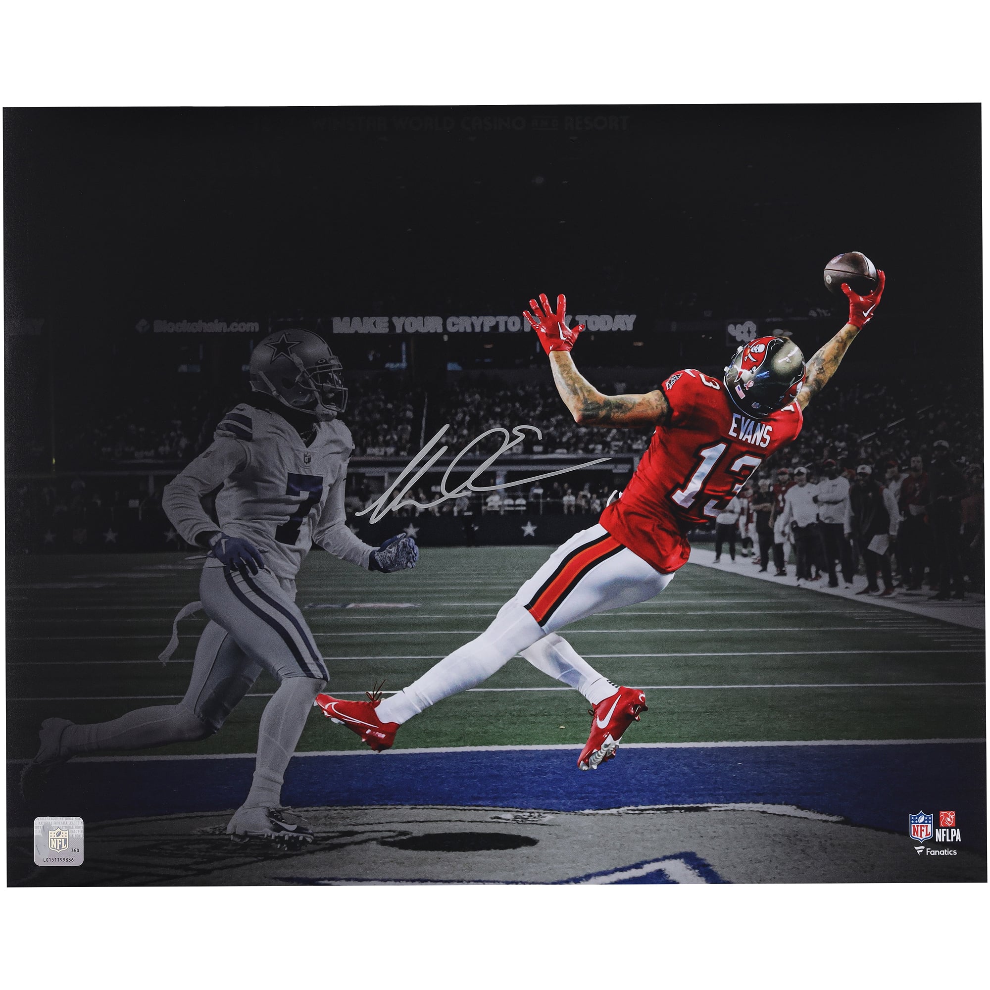 Mike Evans Tampa Bay Buccaneers Autographed 16" x 20" One Handed Catch Spotlight Photograph