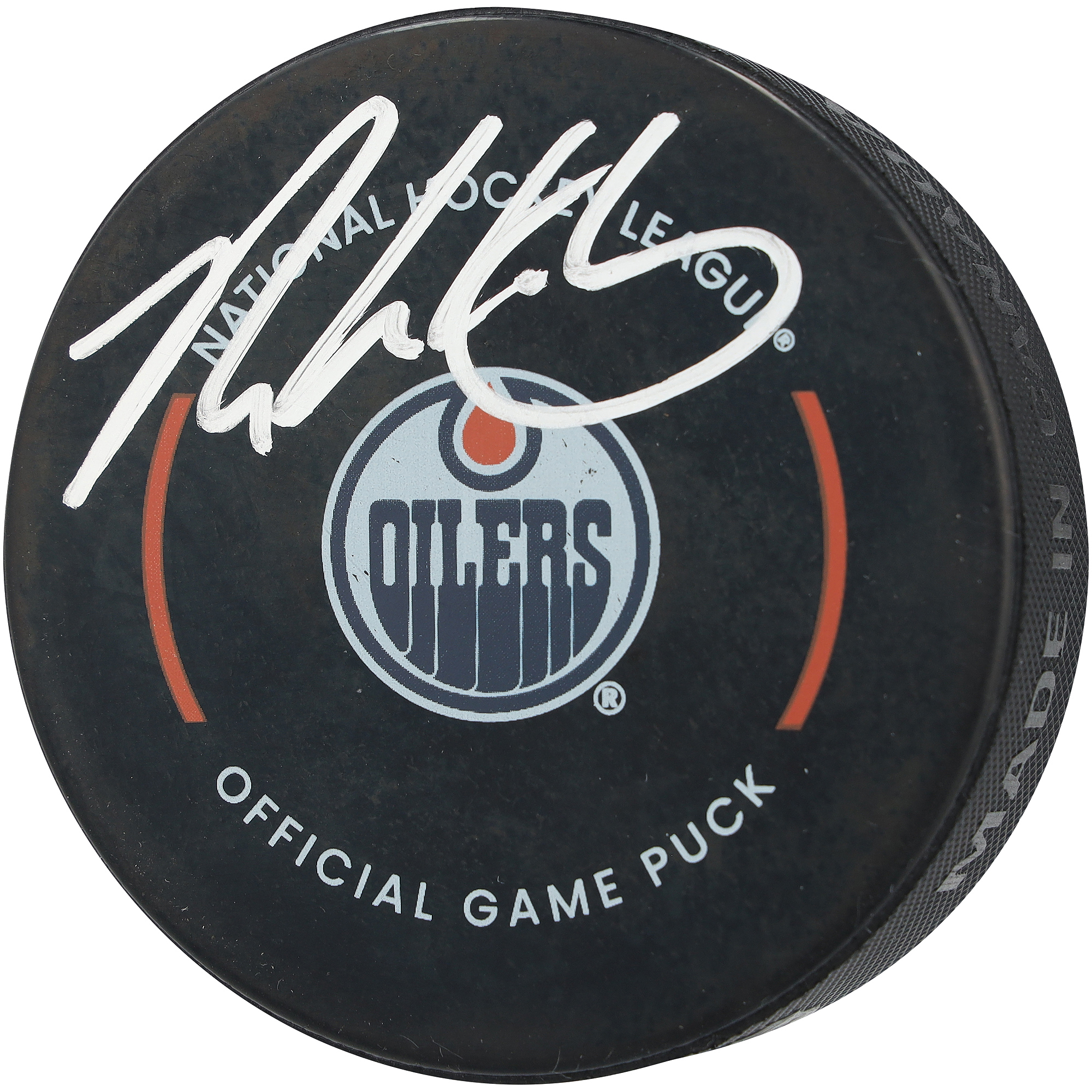 Ryan Whitney Edmonton Oilers Autographed Official Game Puck