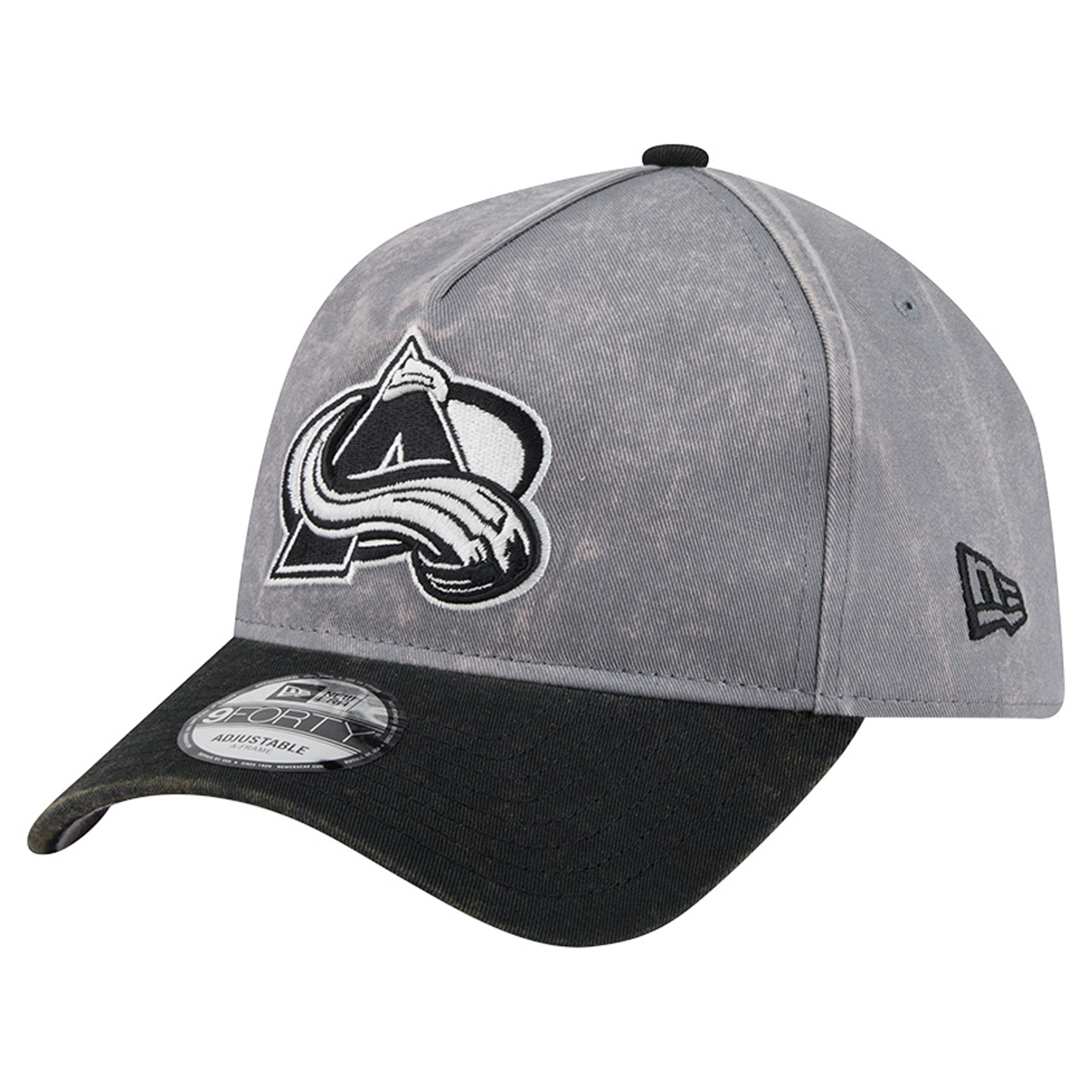 Men's New Era Gray/Black Colorado Avalanche Storm A-Frame 9FORTY Adjustable Hat