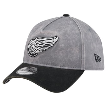 Men's New Era Gray/Black Detroit Red Wings Storm A-Frame 9FORTY Adjustable Hat
