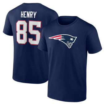 Men's Hunter Henry Navy New England Patriots Icon Name & Number T-Shirt