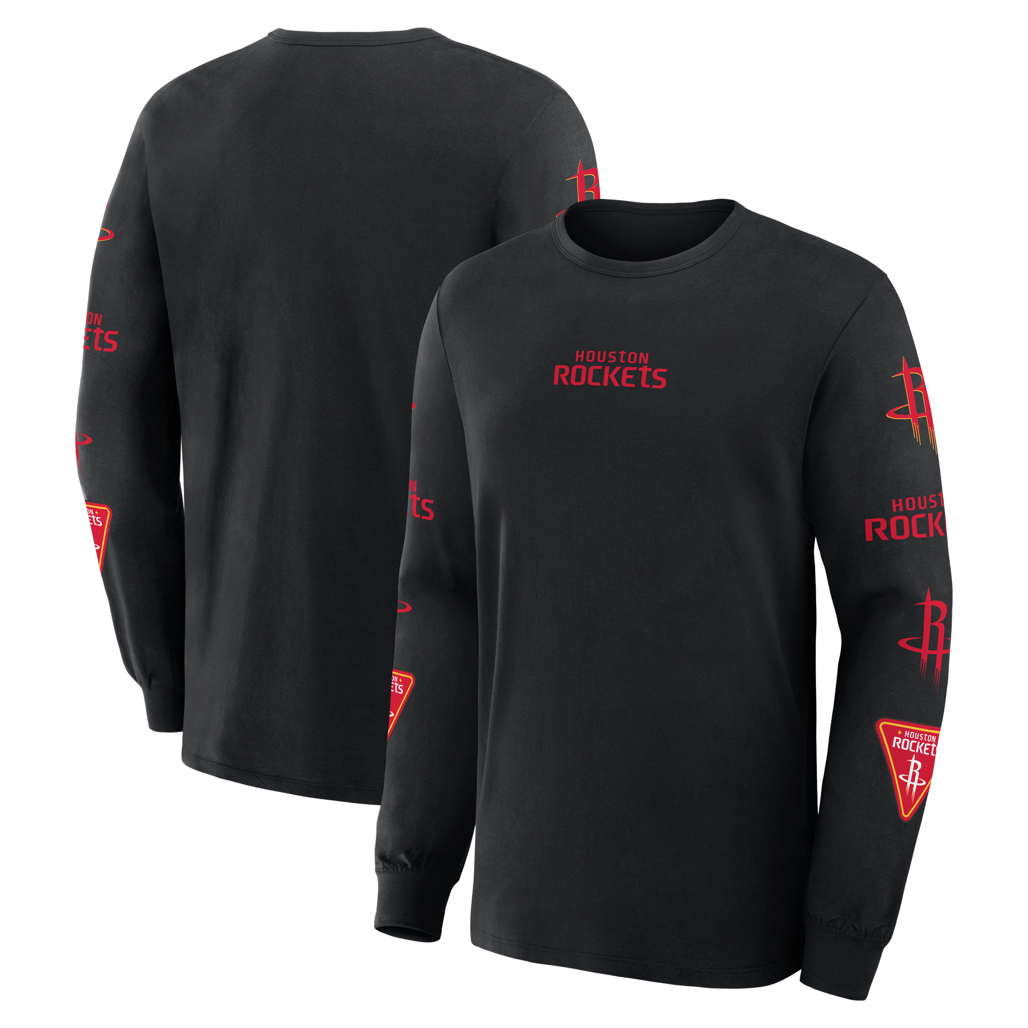 Men's Fanatics  Black Houston Rockets Jump Higher Legacy Long Sleeve T-Shirt
