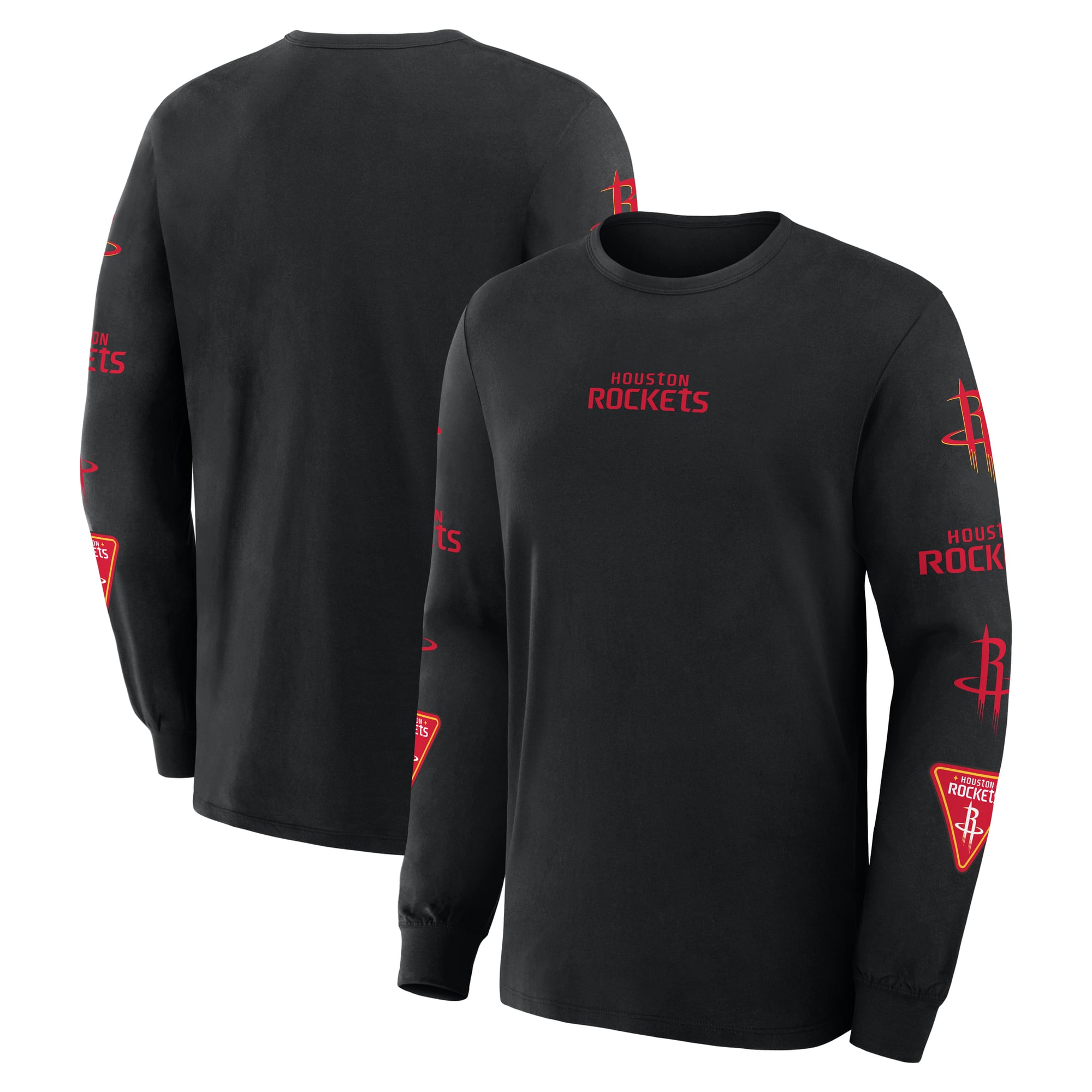 Fanatics Men's Black Houston Rockets Jump Higher Legacy Long-Sleeve T-Shirt - Black