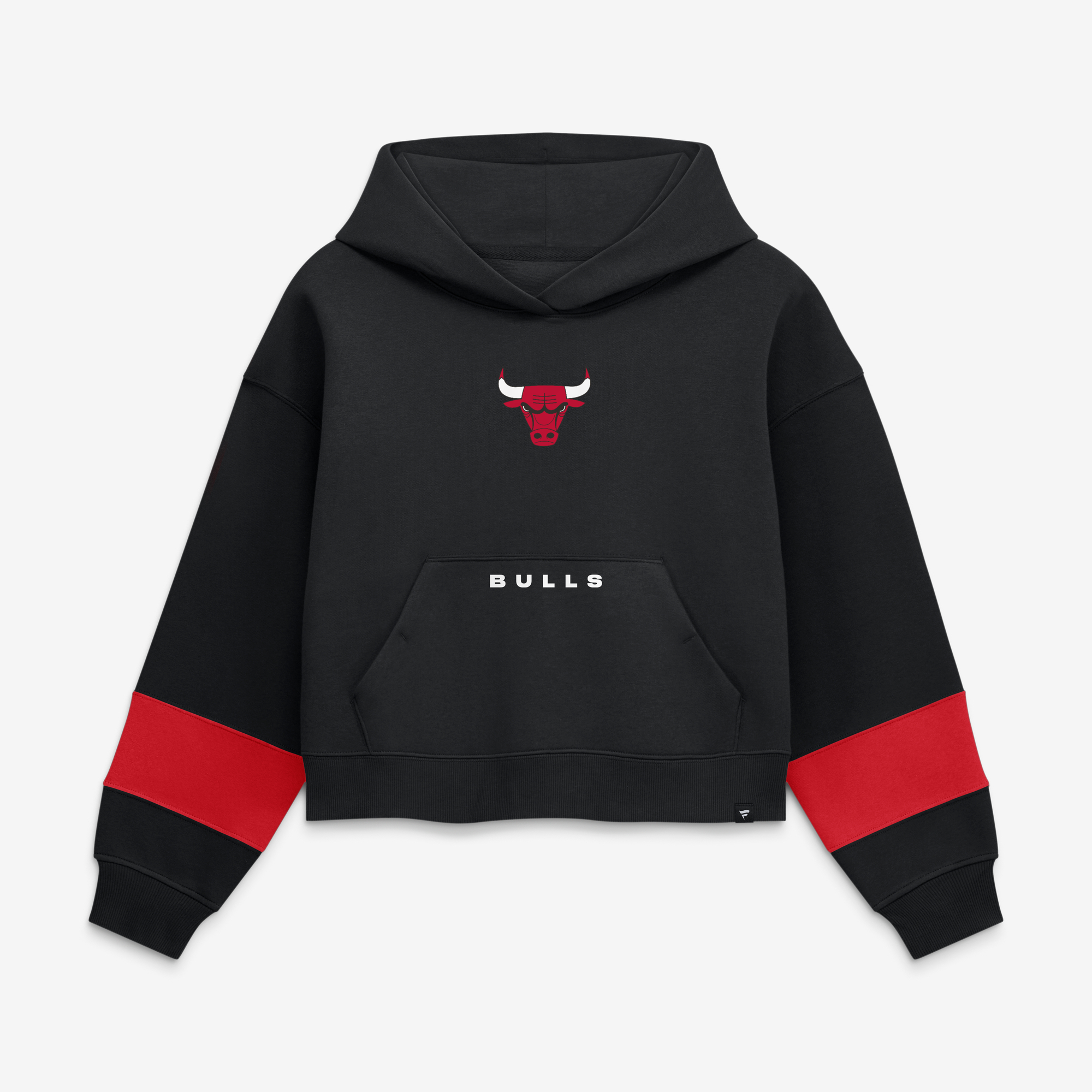 Fanatics Women's Chicago Bulls Black Beat Records Cropped Fleece Hoodie - Black, Red
