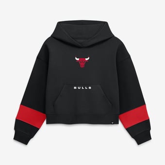 Women's Fanatics  Chicago Bulls Black Beat Records Cropped Fleece Hoodie
