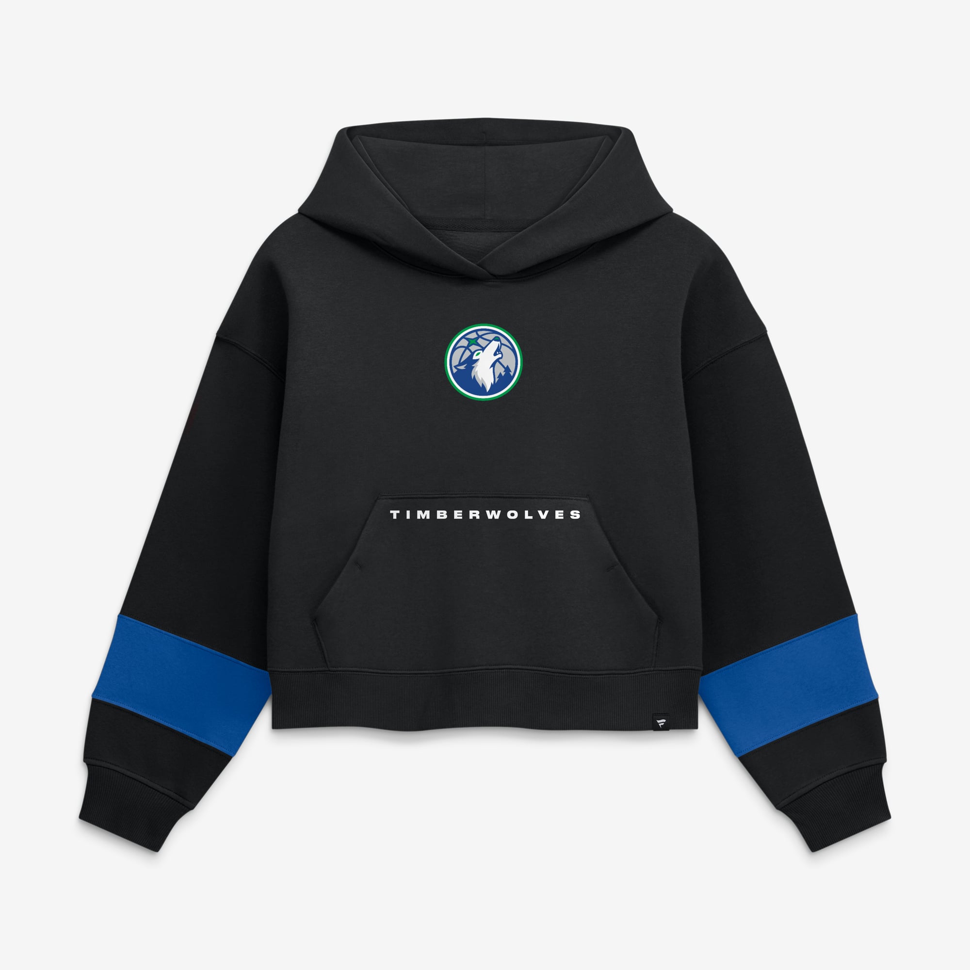 Women's Fanatics  Minnesota Timberwolves Black Beat Records Cropped Fleece Hoodie