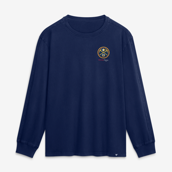 Men's Fanatics  Navy Denver Nuggets Coaching Time Long Sleeve T-Shirt