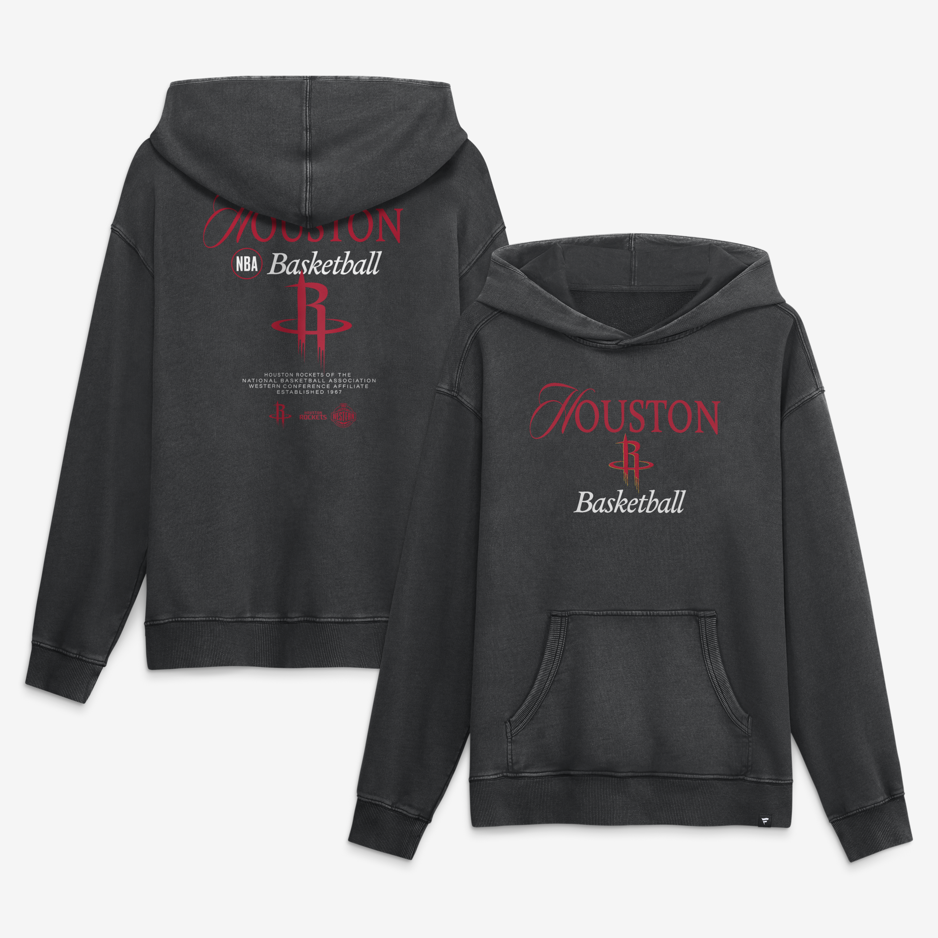 Men's Fanatics  Black Houston Rockets Balanced Attack Washed Hoodie