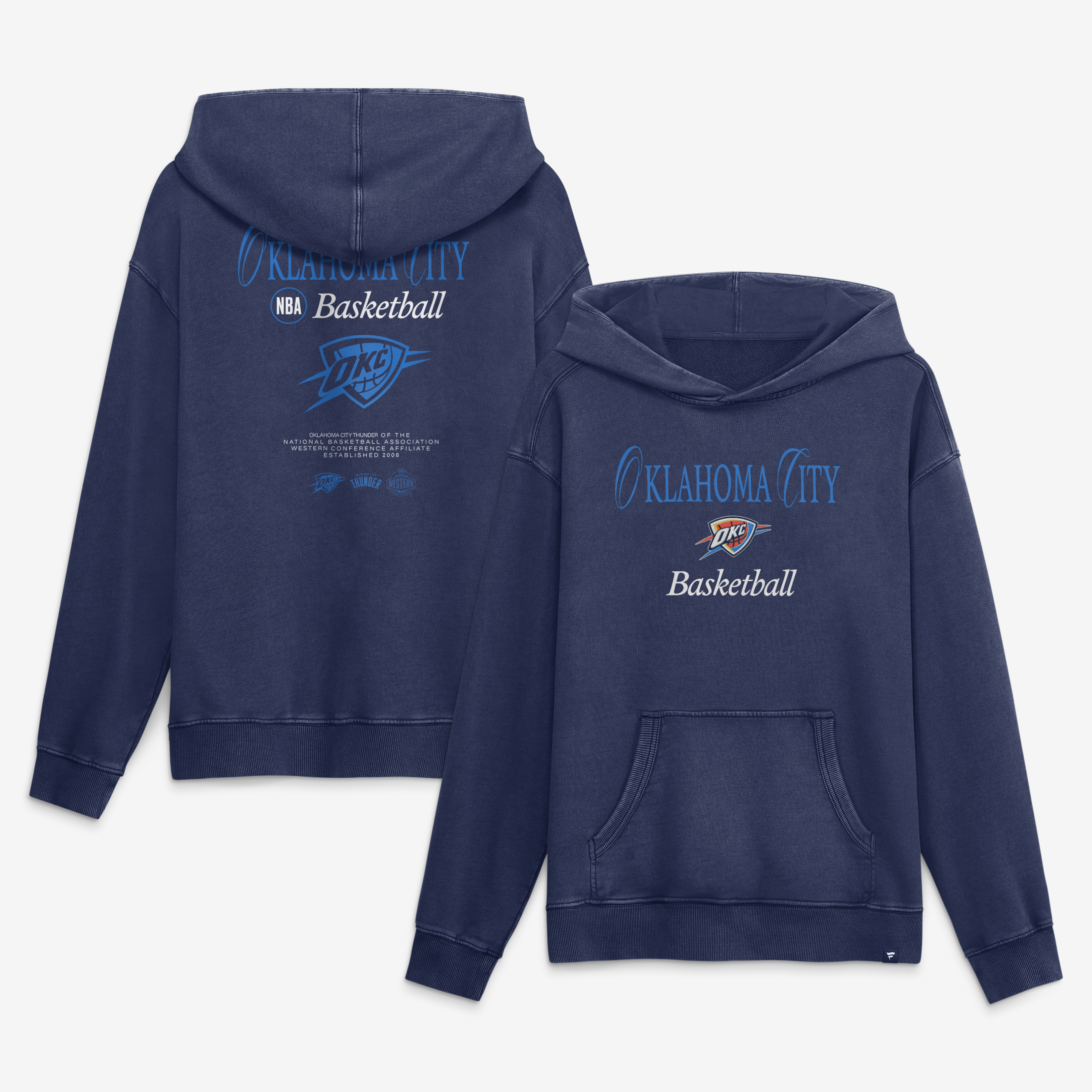 Men's Fanatics Navy Oklahoma City Thunder Balanced Attack Washed Hoodie