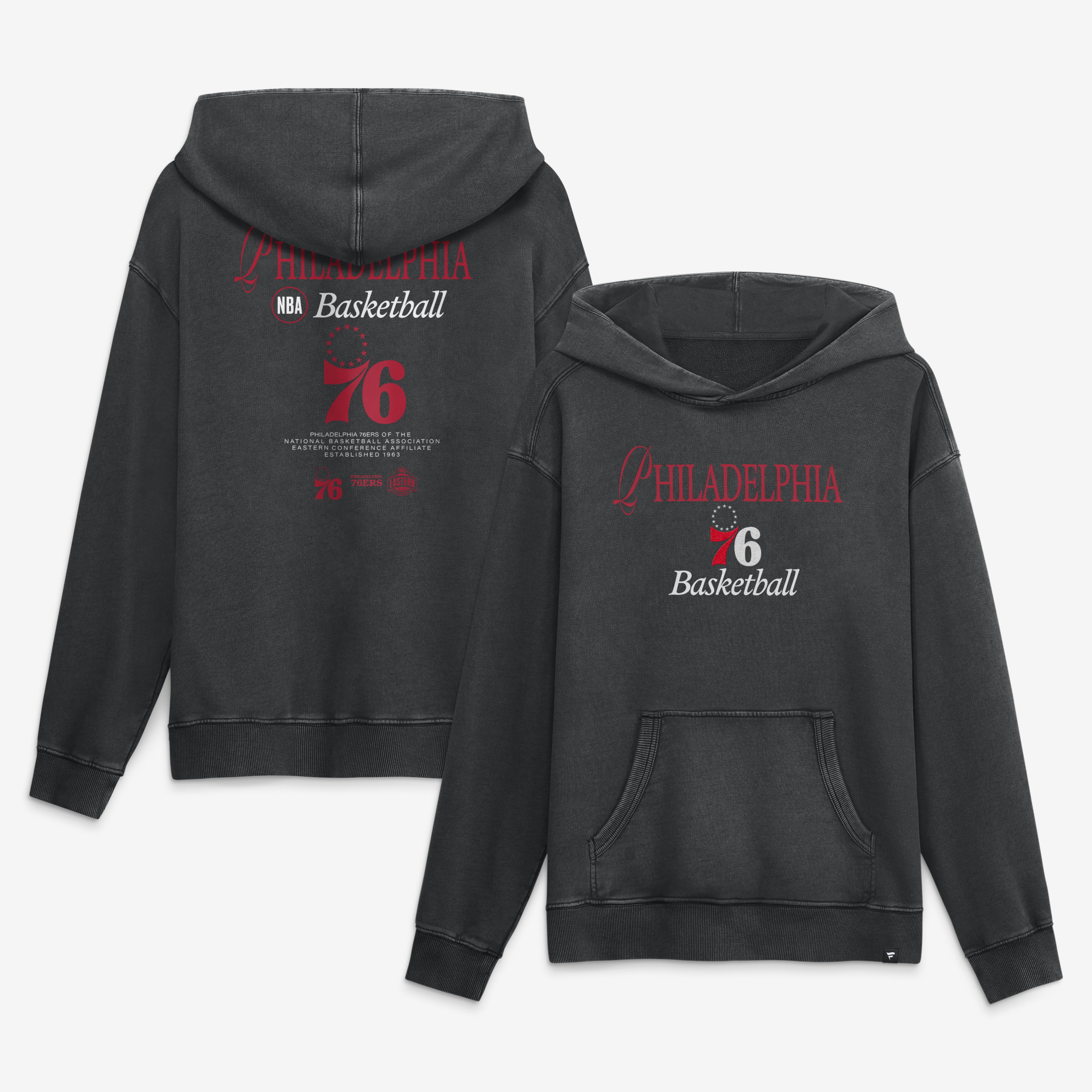 Men's Fanatics Black Philadelphia 76ers Balanced Attack Washed Hoodie