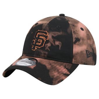 Men's New Era  Black San Francisco Giants Bleach Wash 9TWENTY Adjustable Hat