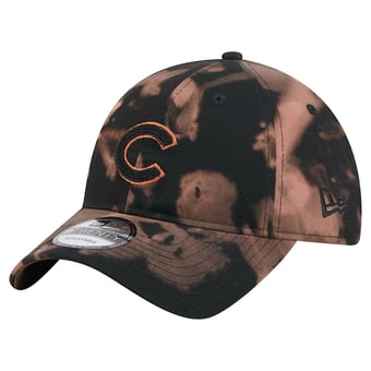Men's New Era  Black Chicago Cubs Bleach Wash 9TWENTY Adjustable Hat