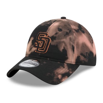 Men's New Era  Black San Diego Padres Bleach Wash 9TWENTY Adjustable Hat
