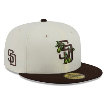 Men's New Era White/Brown San Diego Padres Blossom 59FIFTY Fitted Hat