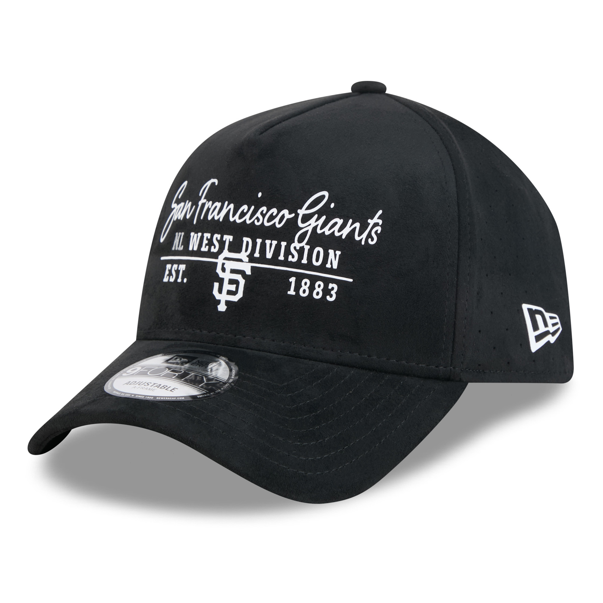 Unisex New Era Black San Francisco Giants Script Text 9FORTY A-Frame Adjustable Hat