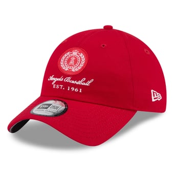Women's New Era Red Los Angeles Angels Script Patch Casual Classic Adjustable Hat