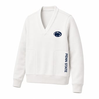 Women's Profile White Penn State Nittany Lions Plus Size V-Neck Sweatshirt
