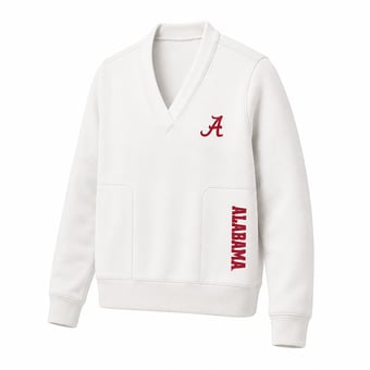 Women's Profile White Alabama Crimson Tide Plus Size V-Neck Sweatshirt