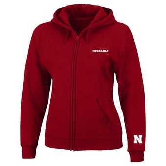 Women's Profile  Scarlet Nebraska Huskers Plus Size Full-Zip Hooded Jacket