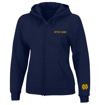 Women's Profile  Navy Notre Dame Fighting Irish Plus Size Full-Zip Hooded Jacket