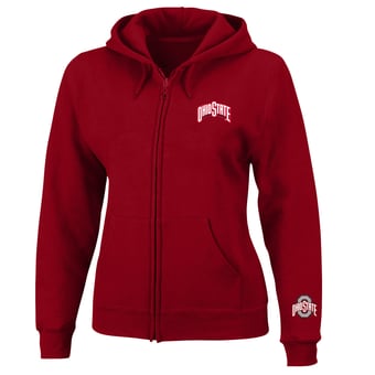 Women's Profile  Scarlet Ohio State Buckeyes Plus Size Full-Zip Hooded Jacket