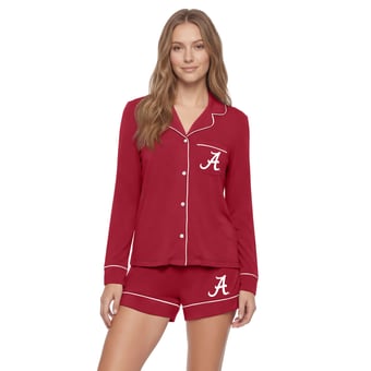 Women's Concepts Sport  Crimson Alabama Crimson Tide Plus Size Concepts Pajama Set