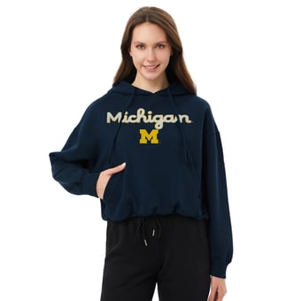 Women's Profile  Navy Michigan Wolverines Plus Size Hoodie