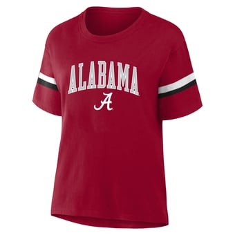 Women's Profile  Crimson Alabama Crimson Tide Stripe Plus Size T-Shirt