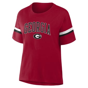 Women's Profile  Red Georgia Bulldogs Stripe Plus Size T-Shirt