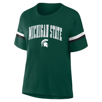 Women's Profile  Green Michigan State Spartans Stripe Plus Size T-Shirt