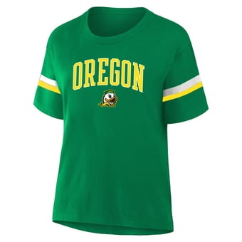 Women's Profile  Green Oregon Ducks Stripe Plus Size T-Shirt