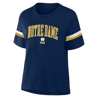 Women's Profile  Navy Notre Dame Fighting Irish Stripe Plus Size T-Shirt