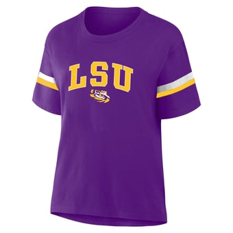 Women's Profile  Purple LSU Tigers Stripe Plus Size T-Shirt
